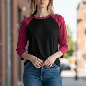 NEW•2X-3X•Betty Black/Fuschia BaseballTop NWT•BouncySoft